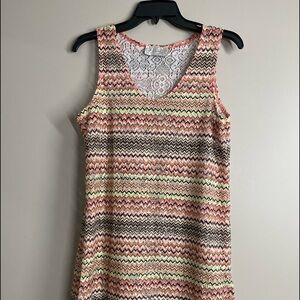J VALDI retro striped tunic knitted mesh. Size XS